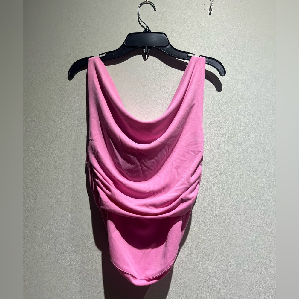Zara Bright Pink Cowl Neck Top